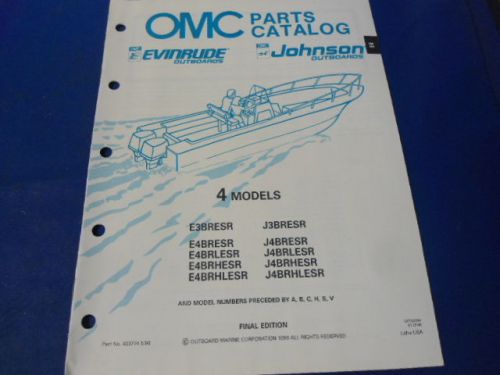 1990 omc evinrude/johnson parts catalog, 4 models