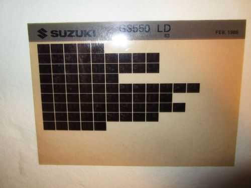 1983 suzuki motorcycle gs550 ld microfiche parts catalog factory gs 550