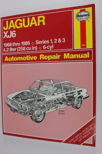 Haynes jaguar xj6 1968 thru 1986 series 1,2,3,4 repair manual 4.2l 6 cyl #242