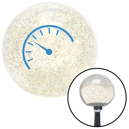 Blue instrument gauge clear metal flake shift knob with m16 x 1.5 insertblack