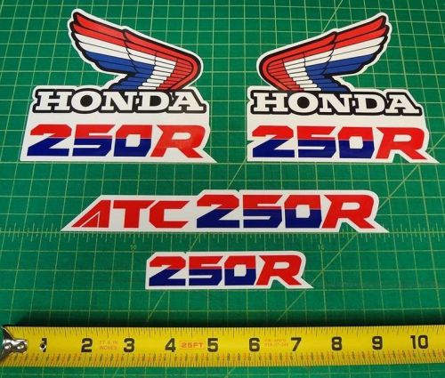 1987 87&#039; atc 250r 4pc honda fender stickers atv trx decals logos hrc free ship