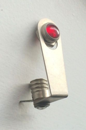 Vintage red smooth lens dash gauge panel light hot rod 3/8&#034; nos rare 12v 6v 1