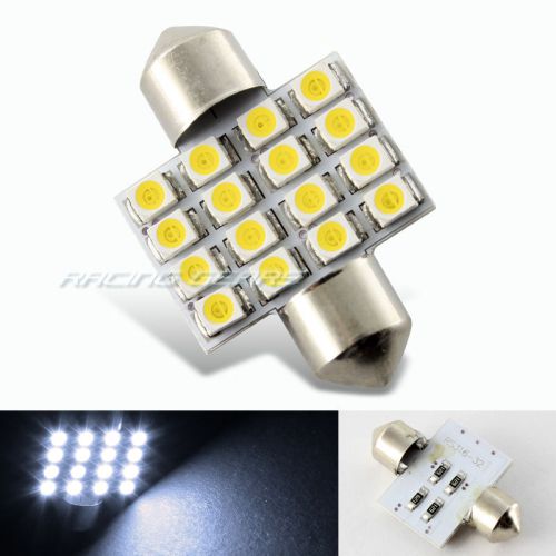1x 34mm 16 smd white led panel interior replacement dome light lamp festoon bulb