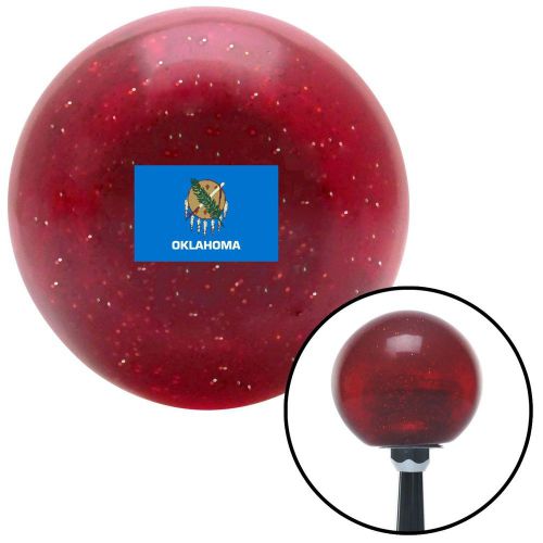 Oklahoma red metal flake shift knob with m16 x 1.5 inserttop oem grip boot