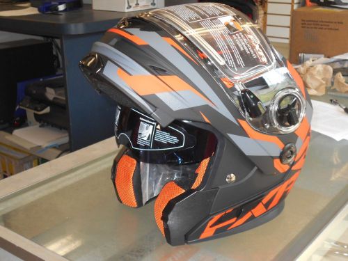 Fxr racing fuel modular helmet w/ electric shield blue, orange, charcoal/red etc