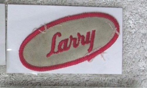 Vintage oval name patch ~ larry ~ mechanics garage ~ used ~ approx 3&#034;