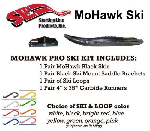 Slp mohawk black, snowmobile skis, mounts, carbides for arctic cat - new in box
