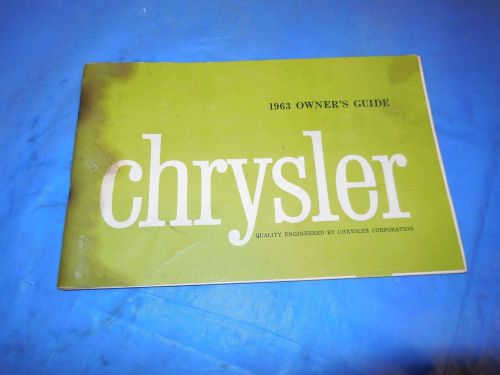 1963 chrysler original owners manual!!