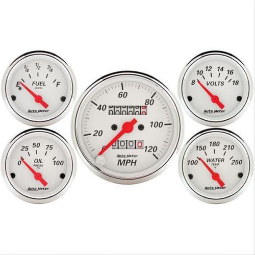 Autometer arctic white analog gauge kits 1300