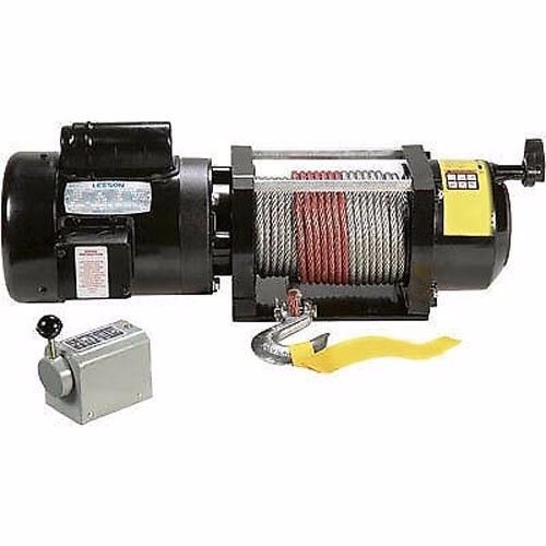 Winch 110v / 240v ac - 2000 lb cap - 100ft cable - drum switch - .75 hp