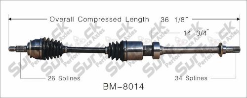 Surtrack bm8014 right new cv complete assembly