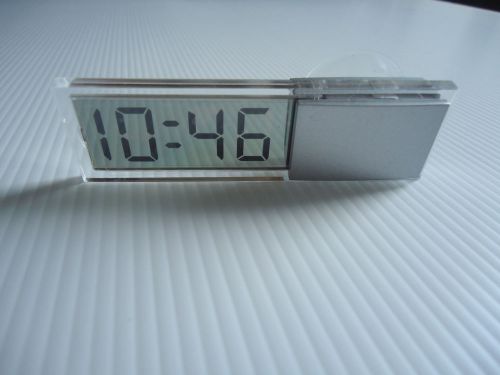 Small lcd digital clock car accessory home office sucker glass