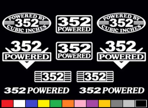 10 decal set 352 ci v8 powered fe truck engine stickers emblems vinyl decal