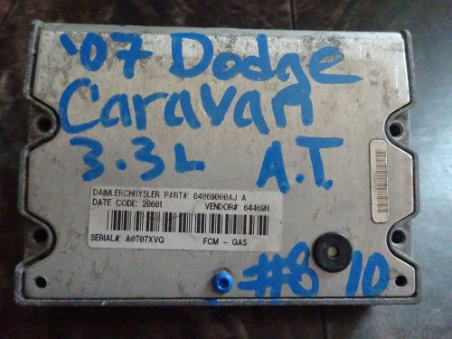 Dodge caravan 3.3l 2007 body control computer module #4869000aj a