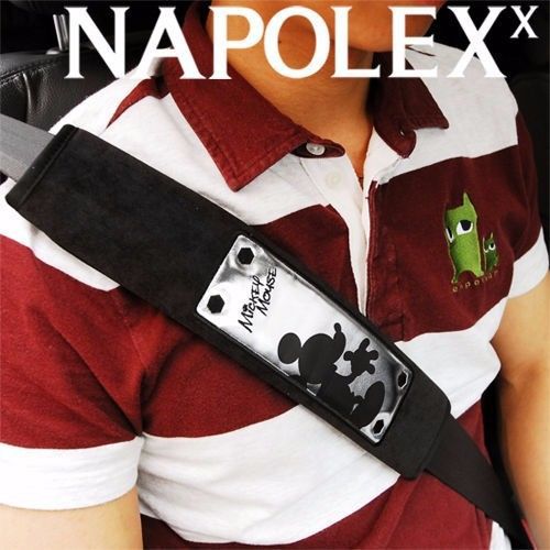 Napolex wd-168 car mickey mouse safety seat belt cushion shoulder pad silver