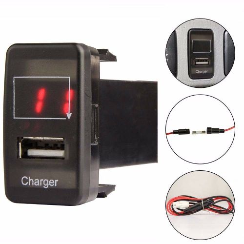 5v 2.1a usb charger voltage voltmeter digital red led light for toyota fortuner