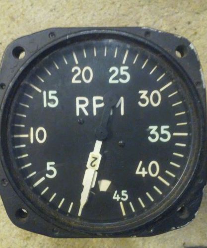 Vintage kollsman dual engine rpm aircraft indicator gauge