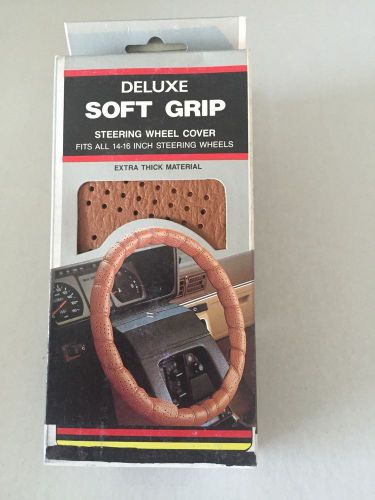 Soft grip tan vinyl steering wheel cover nib