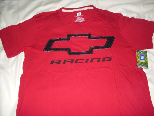Brand new nwt gm chevrolet bowtie racing red men&#039;s t-shirts- large!!!