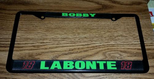 Bobby labonte # 18 license plate frame metal nascar racing fan memorabilia new
