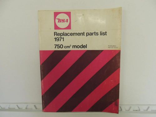 Bsa 1971 a75 750 rocket3 replacement parts list book manual l659