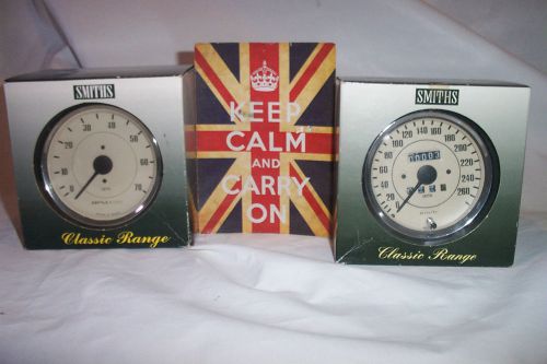 Smiths gauges classic range &#034;magnolia&#034; 12 vt. tach &amp; km/h speedo /morgan/jaguar!