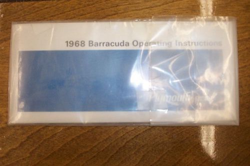 1968  68    plymouth  barracuda  owner&#039;s manual