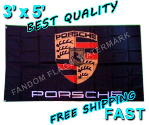Porsche racing flag - 3&#039; x 5&#039; banner - cayenne s sport gts turbo hybrid v6 awd