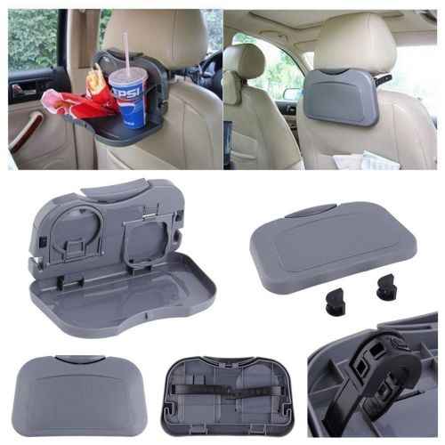 1pcs car folding drink holder pallet auto back seat water food cup holder gray