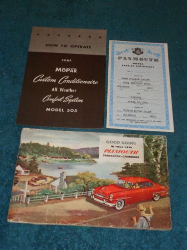 1953 plymouth owner&#039;s manual set / owner&#039;s guide set / manual plus bonus items!!