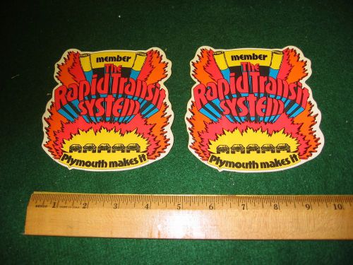 Plymouth 1970, two &#034;rapid transit system&#034; decals, original 1970 promo decals?