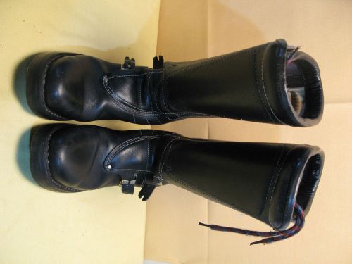 Vintage black leather biltrite oil proof 2 buckle motorcycle boots 10  italy