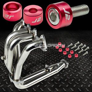 J2 for accord cd f22 stainless exhaust manifold header+red washer cup bolt