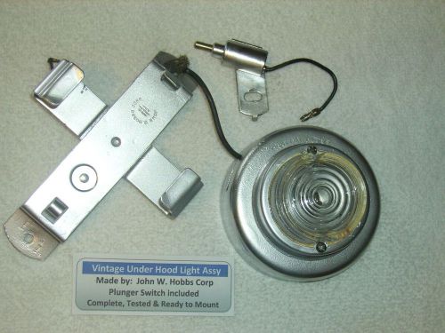 Vintage vehicle under hood light assembly with switch