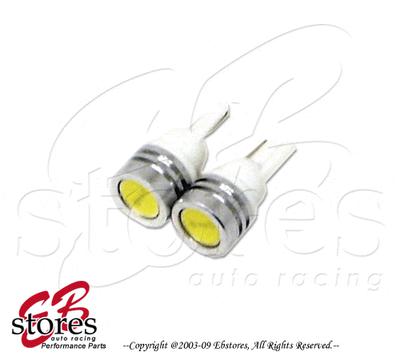 Set of 2pcs white backup reverse high power led light bulbs - t10 wedge 1 pair