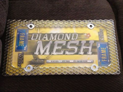 New - cruiser accessories 58003 diamond mesh, chrome license plate frame