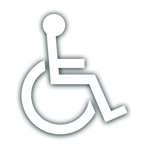 Handicap logo decal icon for wheelchair disability lift van sm white p