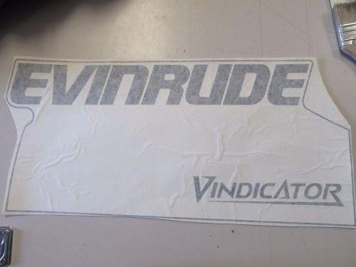 Evinrude vindicator decal black 20 5/8&#034; x 9 7/16&#034; marine boat