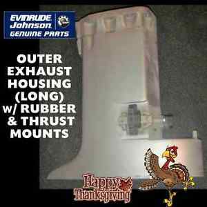 Johnson evinrude omc outer exhaust housing (long) rubber &amp; thrust mounts 327896