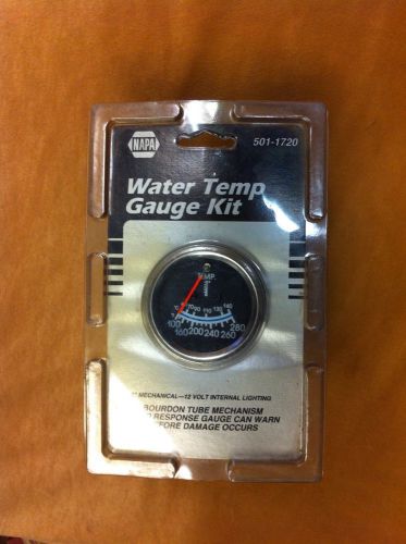 New 2&#034; lighted water temperature gauge complete kit, napa 501-1720