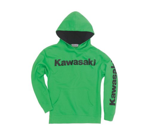 Kawasaki youth pullover hoodie in kawasaki green - size large - genuine kawasaki
