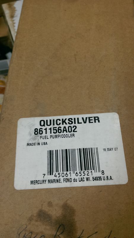 New. oem quicksilver mercuriser v6 v8 electronic fuel pump and cooler kit. p/n 861156a02
