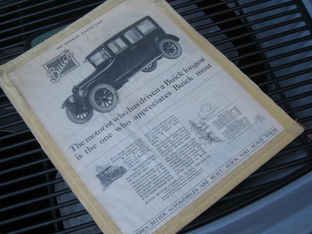 1921 buick 'original' "saturday evening post" ad  .