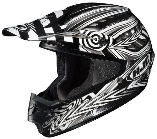 Hjc cs-mx charge motocross helmet black, white, silver large