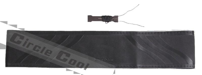 Circle cool 43011 new black leather steering stitch wrap cover w/needle thread