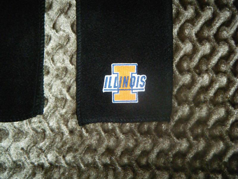 Illinois  illini   - black fleece scarves scarfs scarf  9" x 60" college ncaa