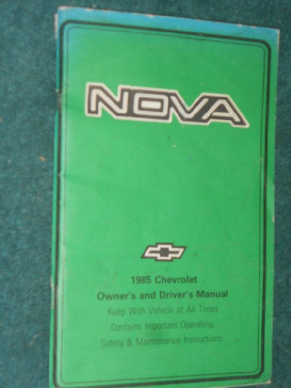 1985 chevrolet nova owners manual / original guide book!