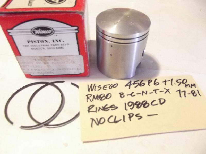 Suzuki wiseco 456 p6 '77-'81 rm80 rm 80 piston and ring set +1.50mm os 50.5mm