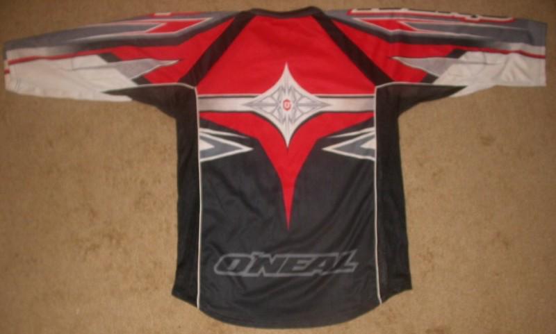 O'neal racing jersey med apocalypse mx shirt motocross atv motorcycle black red