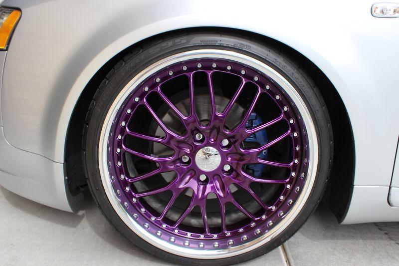 19" iforged essen 3 piece wheels & tires 5 x 112 vw audi candy purple powdercoat